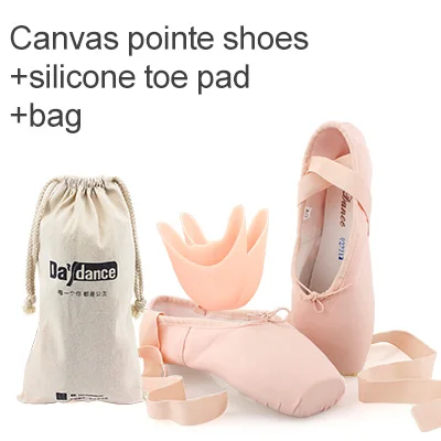Professional Ballet Pointe Shoes Girls Women Ladies Satin Ballet Shoes With Ribbons Canvas