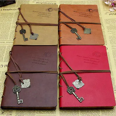 

Vintage School Office Notebooks Leather Traveler's Notebook Diary Handmade Sketchbook Journal Use Planner 2017 Refill Paper Gift