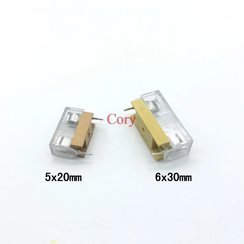 

10pcs Panel Mount PCB Fuse Holder Case with transparent Cover 5x20mm 6 x 30mm Yellow