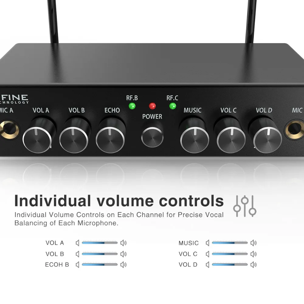 FIFINE UHF Беспроводная микрофонная система с 2 гарнитурами и лацканами петличный