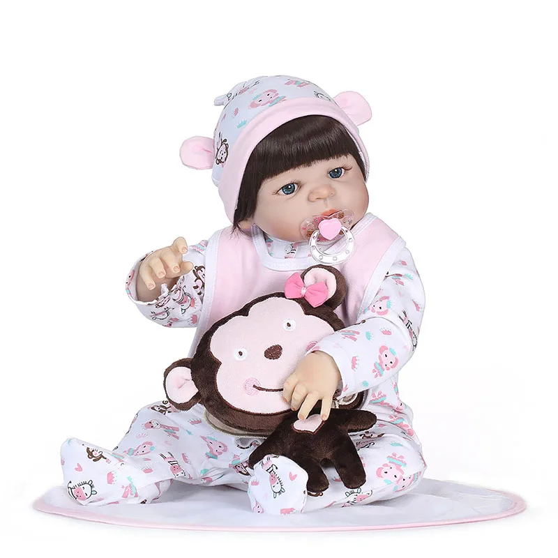 2018 Новый 56 см/22 дюймов 3D Объединенная реалистичные кукла реборн мягкий силиконовый для новорожденных куклы Playmate