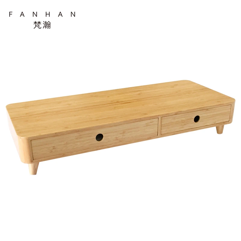 Wooden Monitor Stand Riser With Drawers Desktop Laptop Stand Riser