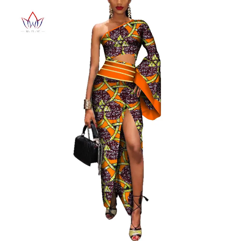 Осеннее Африканское Дашики платье для женщин Базен Riche длинное сексуальное платье Африка восковой печати платья для женщин плюс размер WY3537 - Цвет: 19