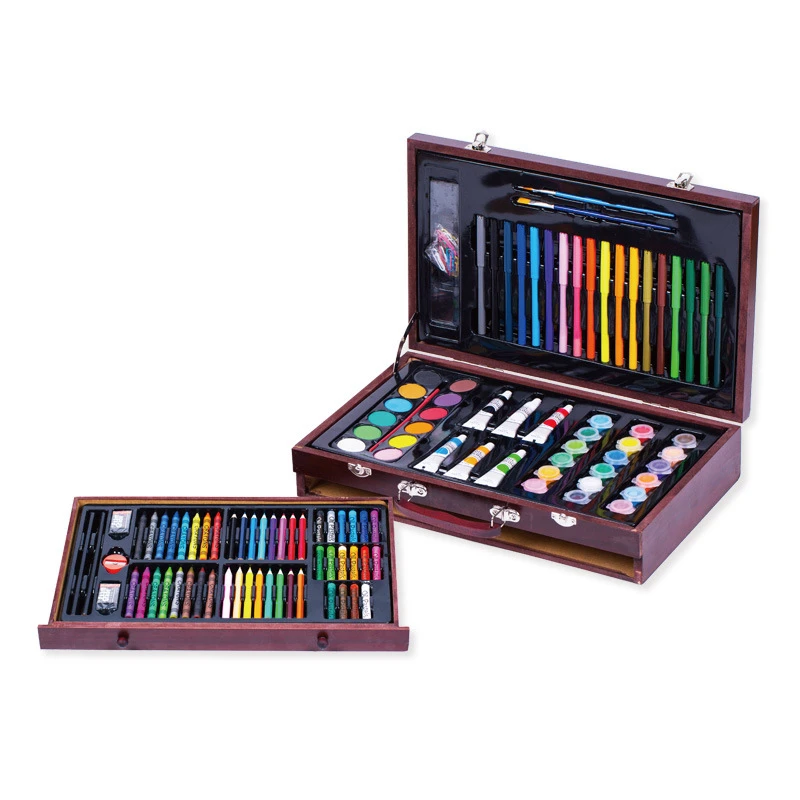 132 ピース セット子供の絵画ボックス アートセット 油絵 クレヨン 水彩ペン Color ペン Colored Pencils Aliexpress