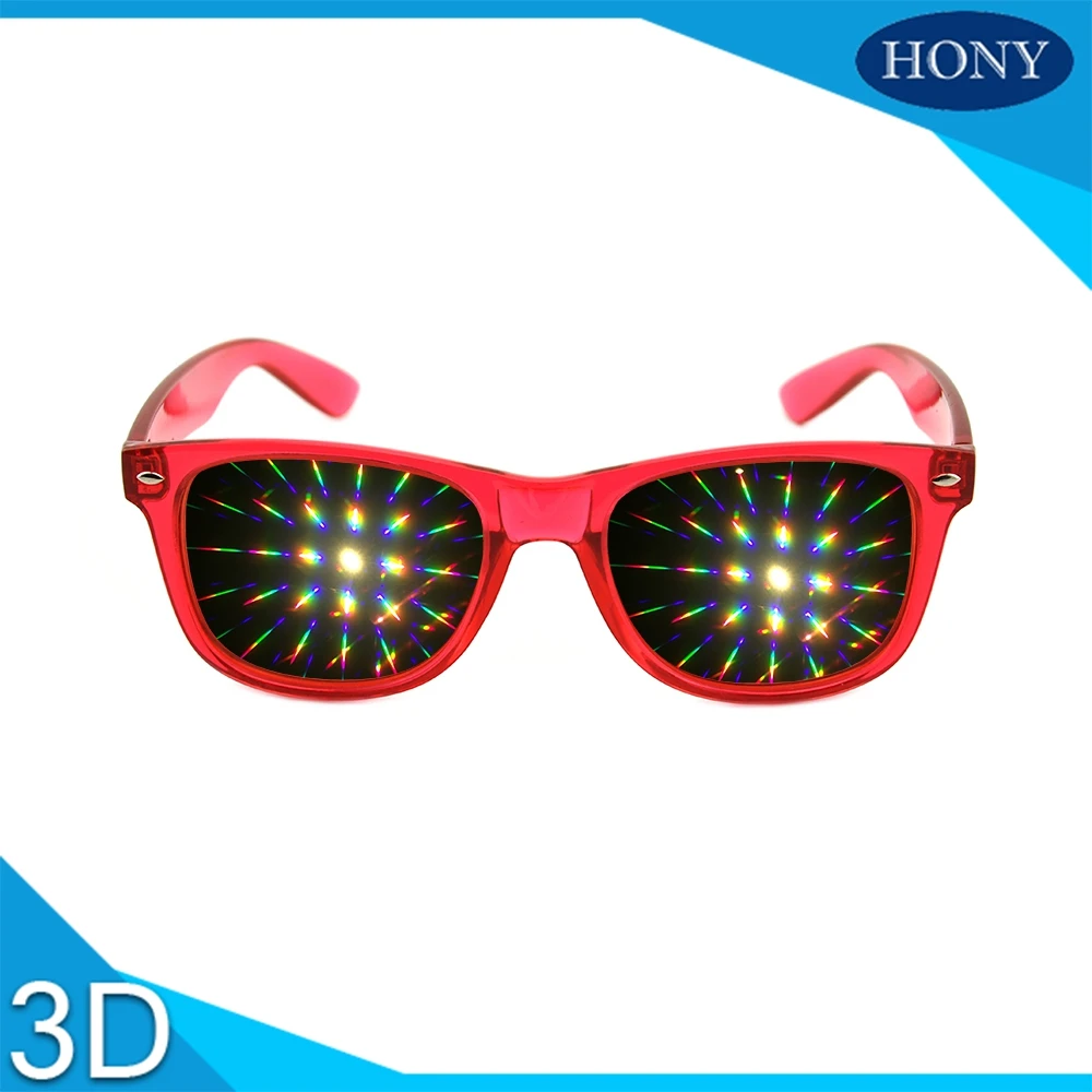 100 шт. Премиум Звездные дифракционные очки прозрачные линзы 3D очки для Рейв, музыкальных фестивалей, светильник-шоу, концертов, фейерверков