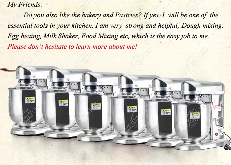 Perfect SL-B7/10 Electric Planetary Stand mixer Kitchen With Hook Food Mixer Food Processor Stainless Steel blender mixer Dough Mixer 1