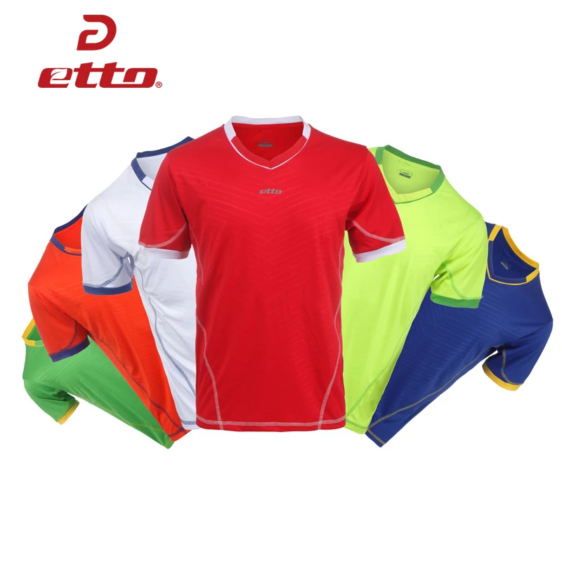 

Etto Professional Men Soccer Jersey Quick Dry Breathable Teenage Boys Soccer Training Shirt Kids Football Uniform XXS~4XL HUC008