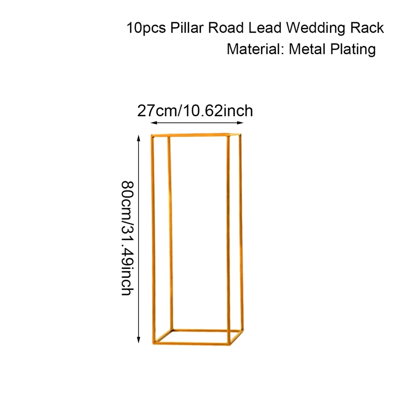 FENGRISE Крытый сад из металла Plat стенд Свадебные украшения цветы ваза Колонки стоят Свадебные центральные стойки событие партия Декор - Цвет: 80cm 10pcs