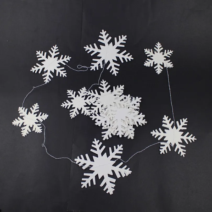 Cute Snowflake Shape Paper Garland Christmas Wedding Scene Winter Decorations New Year Snowflake Banner Frozen Party Supplies 3M