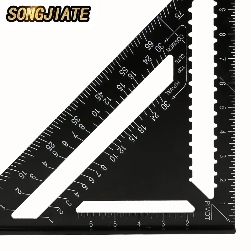 SONGJIATE треугольная измерительная линейка 7 дюймов/12 дюймов алюминиевый сплав угловая линейка 90 градусов скорость квадрат