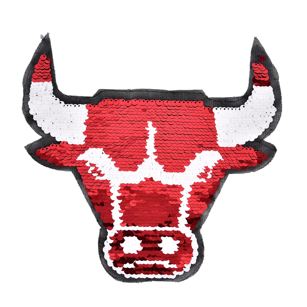 New 1PCS OX Reversible Change color Sequins Sew On Patches for clothes DIY Patch Applique Bag Clothing Coat Sweater Crafts