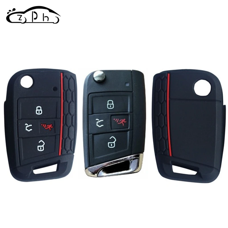 

Silicone Flip Key Cover for VW 2016 2017 Golf 7 ALLTRACK MK7 Skoda Octavia SEAT Tiguan Polo Kodiaq Karoq Ateca Leon Remote Case