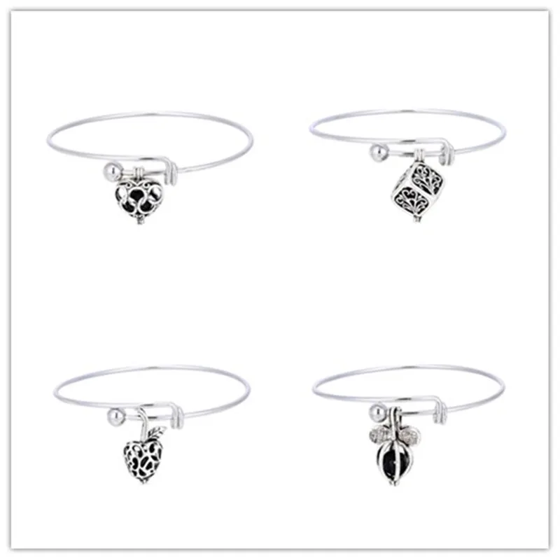 

1pcs Round Antique Vintage DIY Charm Lockets Aromatherapy Bracelets Perfume Young Living Essential Oil Diffuser Bangles
