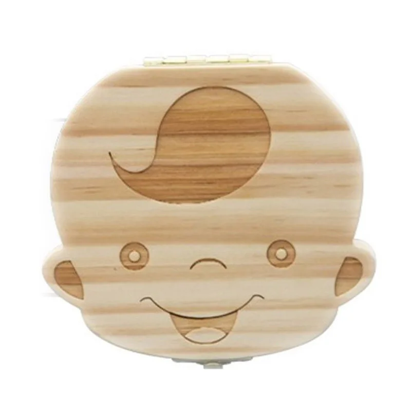 ONNPNNQ Baby Milk Tooth Box Organizer For Baby Save Teeth Wood Storage Box tooth house Case Holder as a Gift For Kid Boy Girl2