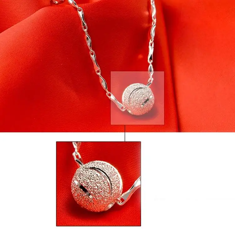 

1 PC New Arrival Fashion Silver Plated Necklace Jewelry Necklace Female Transfer Bead Pendant Necklace Fine Jewelry