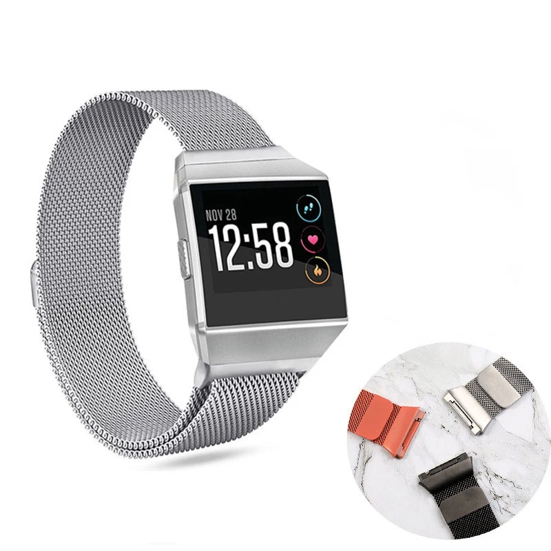 

for Fitbit Ionic Stainless Steel Metal Strap Milanese Loop Mesh Wrist Watch Band 2019 Replacement Strap Magnet Smart Accessories