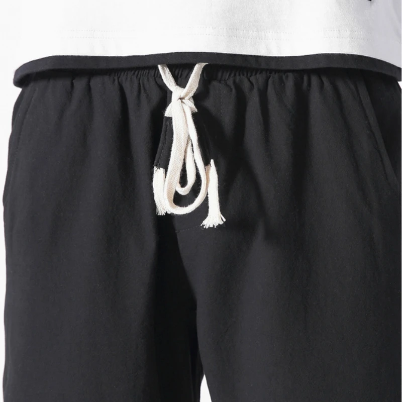 2019 Summer New Cotton Loose Thin Section Harem Pants Men's Elastic Waist Strap Fashion Style Pants Plus Size Men Pants Casual