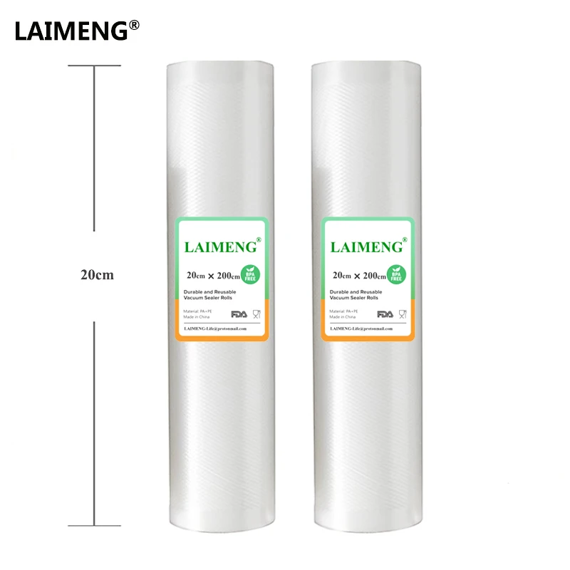 

LAIMENG Vacuum Packing Bags 2M 3M 5M 20CM Width 2 Rolls/Lot Vacuum Sealer Packages Vacuum Packing Bag For Food Storage R130