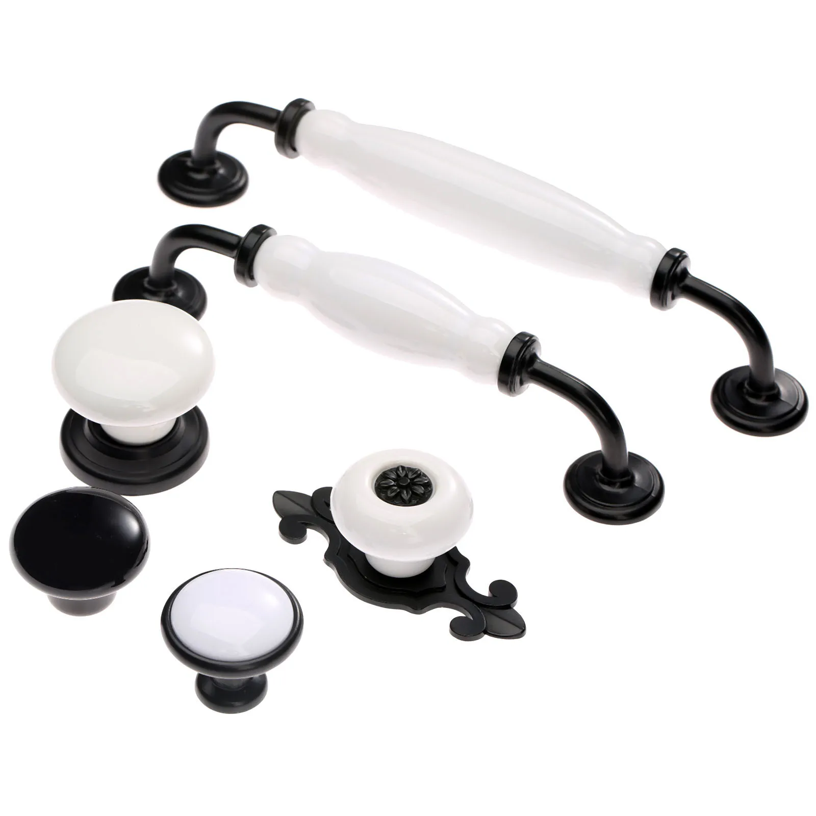Ceramic Modern Furniture Knobs Kitchen Door Drawer Cupboard Wardrobe