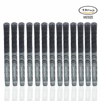 

CRESTGOLF 13pcs / Pack Golf Irons Midsize Grips Rubber Combine with Carbon Yard, Club Grips Agarre Del Palo De Rubber Golf Grips