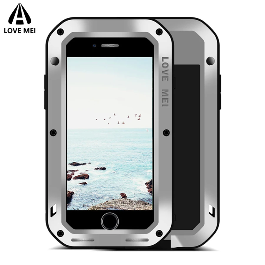 

Love Mei Brand Case For iPhone 7 8 Plus Metal Shockproof Phone Case Cover For iPhone X XS MAX XR Full Body Anti-Fall Armor Case