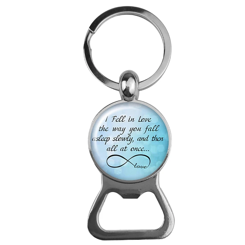 Suteyi Bible Psalm Bottle Opener Key Chains Handmade Glass Verses Christ Quote Key Holder