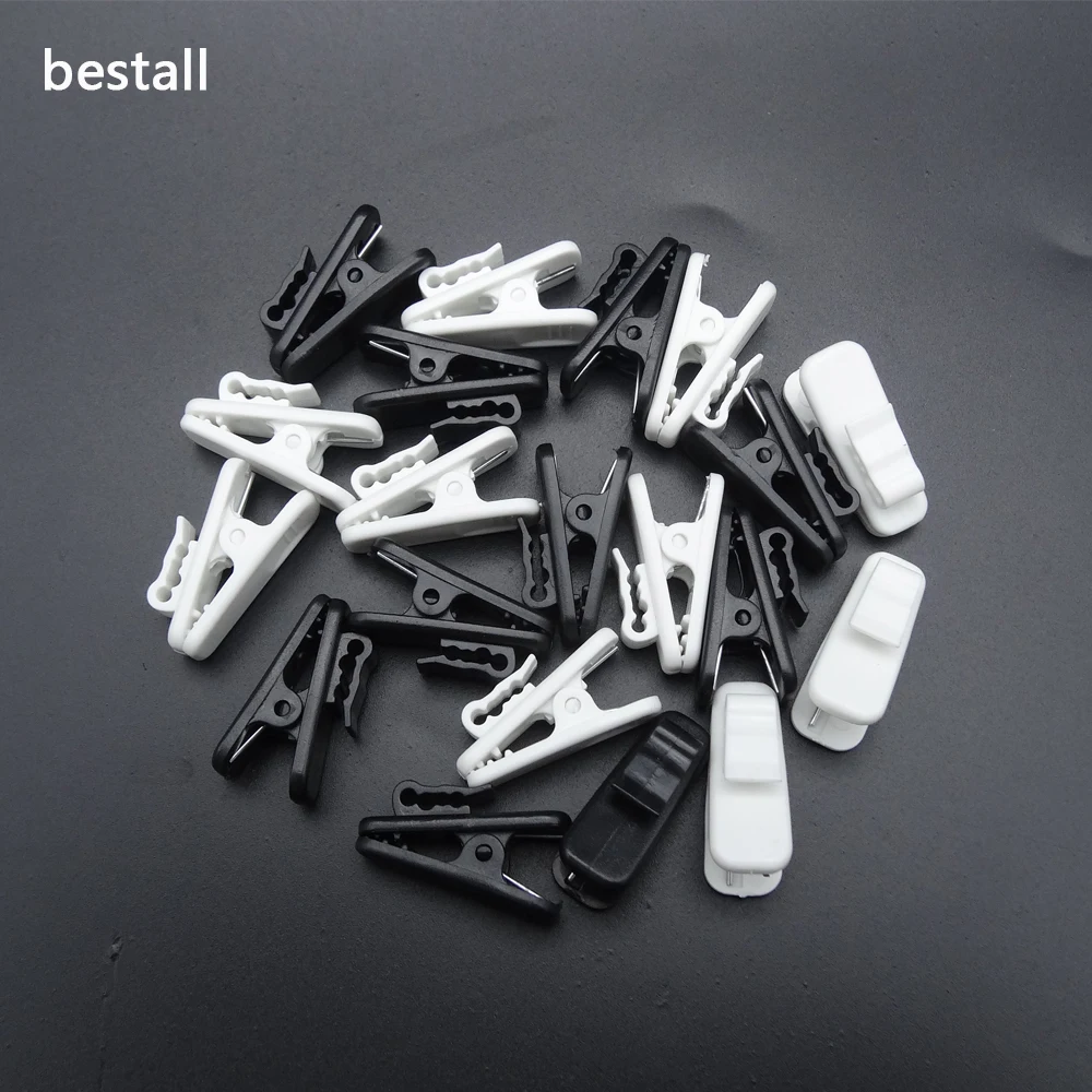 bestall 20pcs black Cable Wire Lapel Clip Organizer Rotate Mount For Lavalier Mic Earphone
