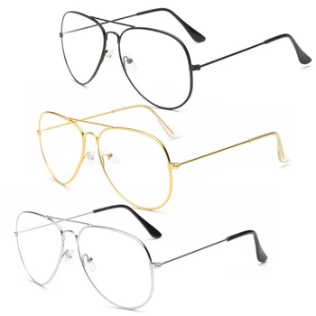 

Large Fashion Retro Metal Clear Lens Glasses Designer Tear Drop Frame Eyeglasses