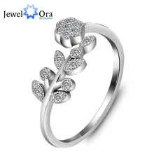 Genuine 925 Sterling Silver Rings For Lady Fashion Accessories Adjustable “Flower” Lady Rings (JewelOra RI101803)