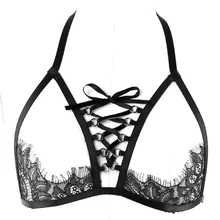 Сексуальный кружевной топ без косточек для женщин, прозрачный Фетиш-бюстгальтер, полый слинг, боди, жгут, белье, трансluce Goth, вечерние, клубная одежда