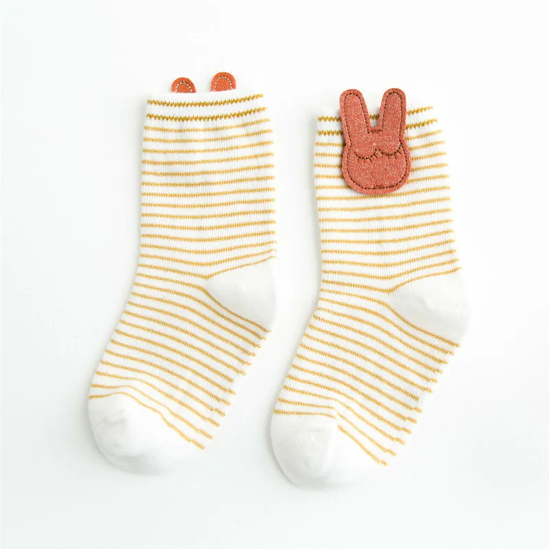 Новая одежда для мальчиков и девочек детская одежда для малыша младенца новорожденного,, одежда в полоску Повседневное Симпатичные хлопковые теплые носки одна пара - Цвет: Бежевый