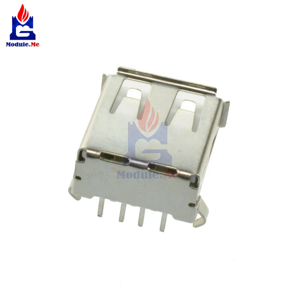 

10PCS/Lot USB Type A Female Socket A/F 90 Degree Female Socket Conector