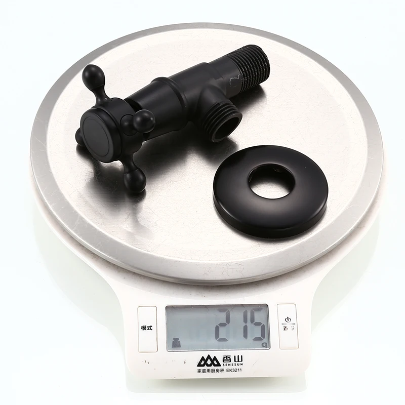 Black Angle Valve Antique Brass Wall Mount Angle Valve for Toilet Universal Stop Water Triangle Valve for Faucet and Toilet