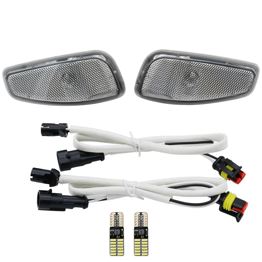 

For Jeep Renegade 2014-2016 Accessories Front Turn Side Signals Lights Reflection Warning Turn Signal With T10 Led Bulbs