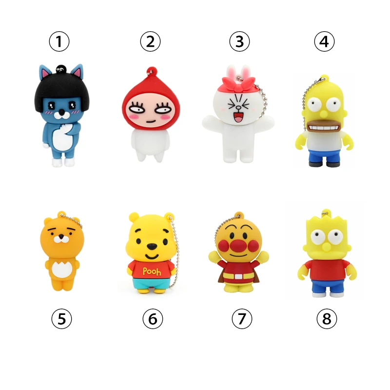 

Hot Sale Cute Cartoon USB Flash Drive 64GB Pen Drive 8GB 16GB 32GB 4GB Memory Stick PenDrive High Speed Real Capacity Flash Card