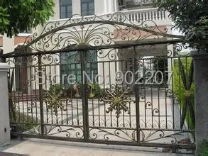 Image metal steel gates china wrought iron gates wrought iron gate for home villas