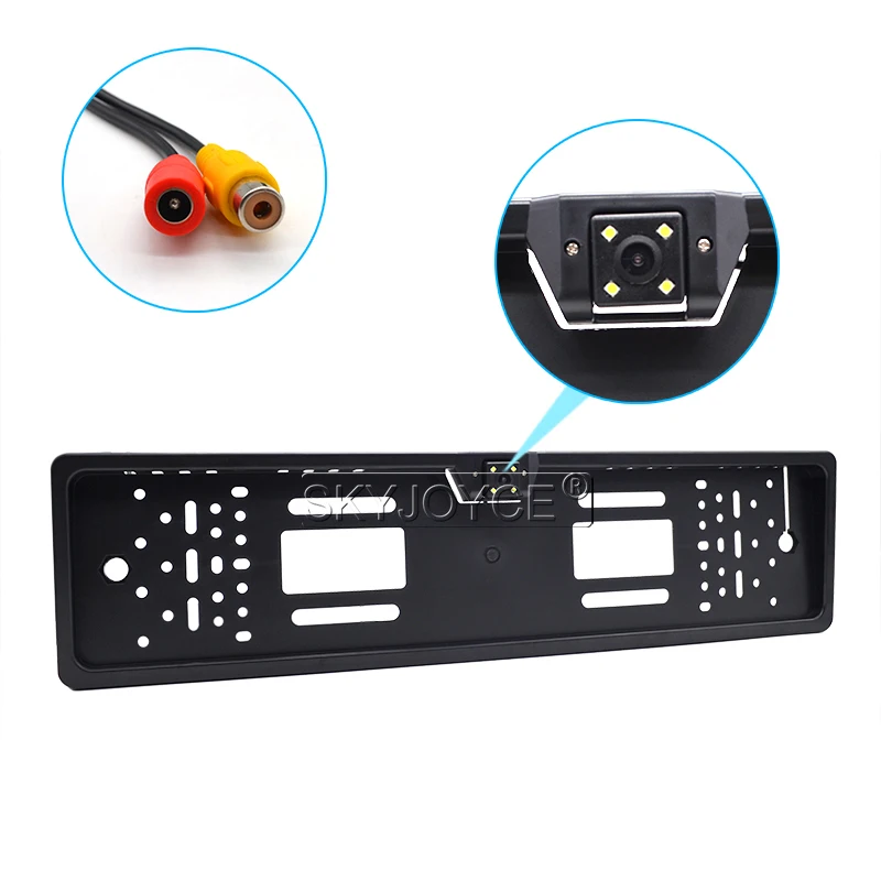 SKYJOYCE Europe license plate frame HD Waterproof European Car License Plate Frame Auto Reverse Rear View Backup Camera 4 LED (9)-
