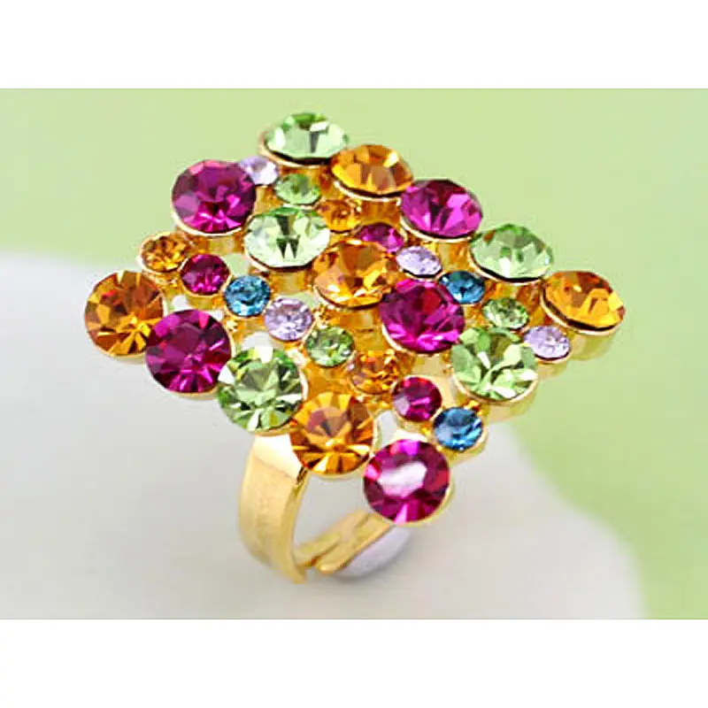 Разноцветное кольцо с австрийским кристаллом CSR075|austrian crystal|ring crystalring queen |