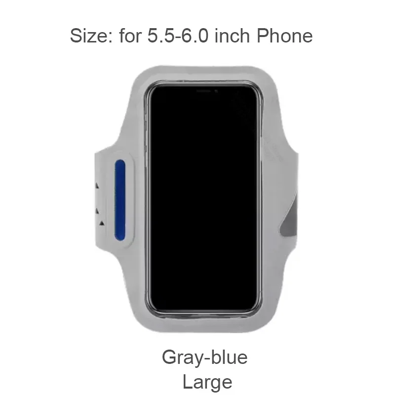 Grey Large Xiaomi гилдфорд модный спортивный чехол на повязке на руку для тренажерного зала чехол для телефона на руку, наручный держатель Чехол чехол для телефона сумка для смарт телефона 4,7/5,5/6,0 дюйм(ов - Цвет: Grey Large