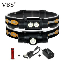 Светодиодный налобный фонарь, перезаряжаемый Головной фонарь 18650, 7 Вт, 10 Вт, 1000ЛМ, 2000лм, Головной фонарь для охоты, фонарь T6, фонарь на лоб