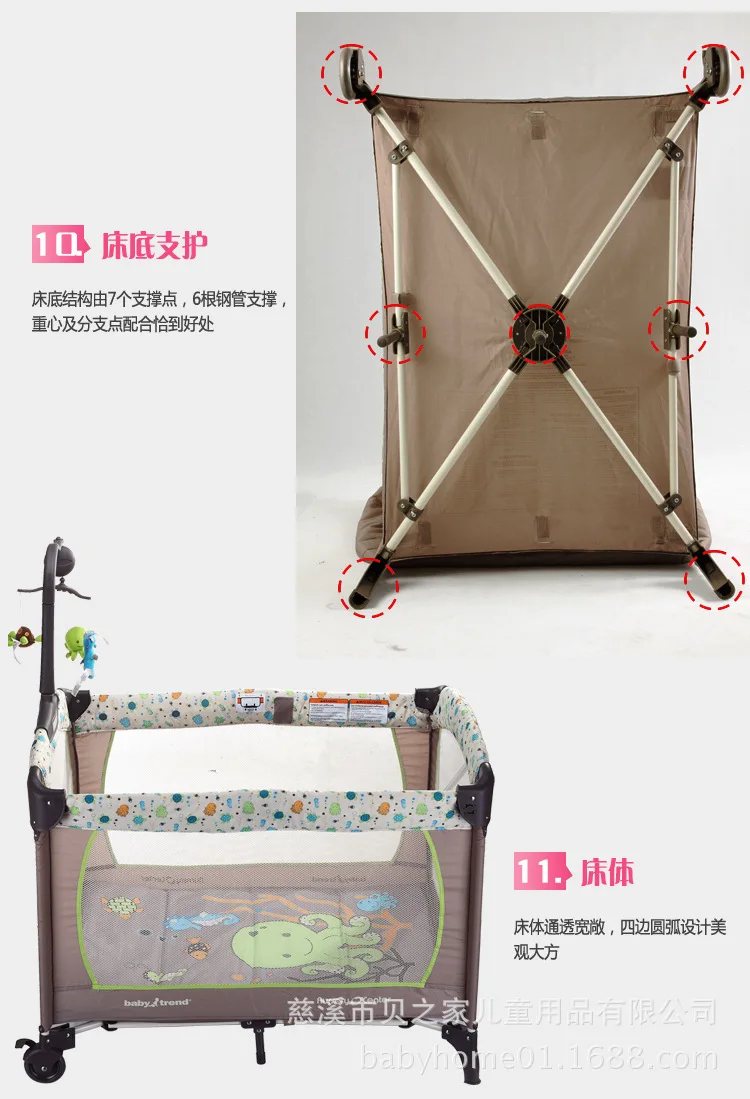 Babytrend же пункт Multi-function складная кровать для игр Direct складная кроватка детские пеленки настольные кроватки