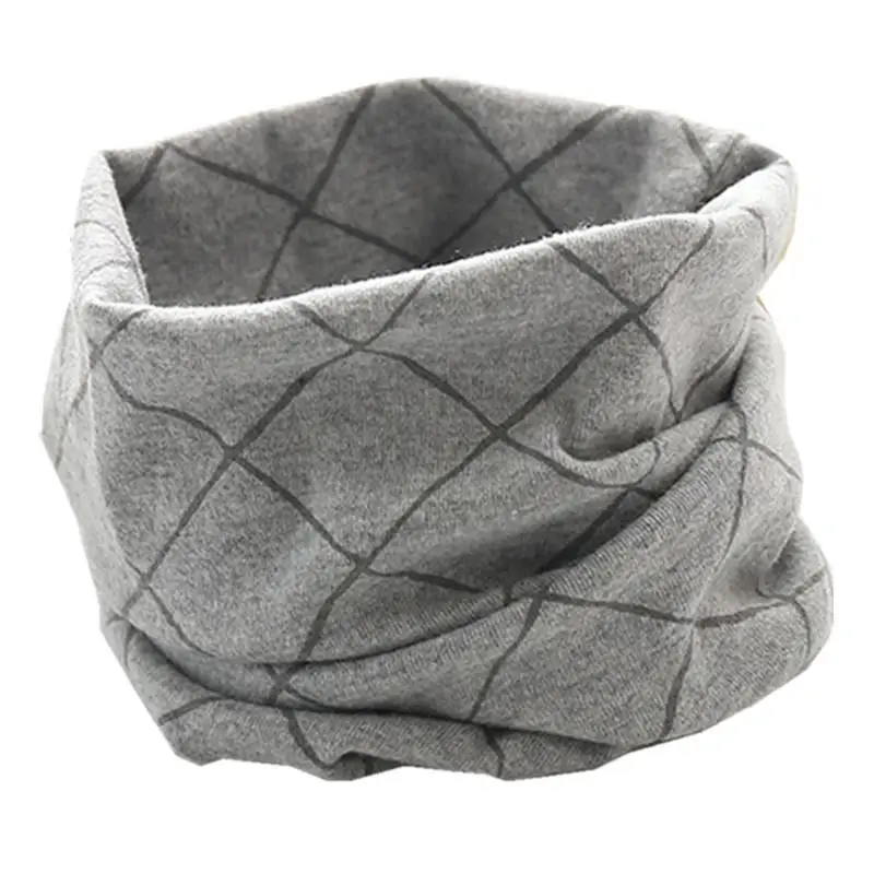 gray grid Новинка; сезон осень-зима; шарф из хлопка для девочек; Детский шарф; нагрудный шарф для мальчиков и девочек с круглым кольцом; милый детский шарф с воротником; Bufandas - Цвет: gray grid