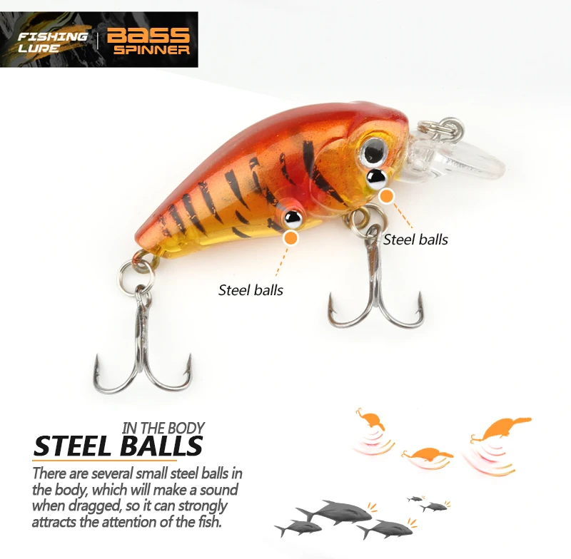  Fishing Lure Artificial Hard Crank Bait topwater Wobbler Japan Mini Fishing Crankbait lure (4)