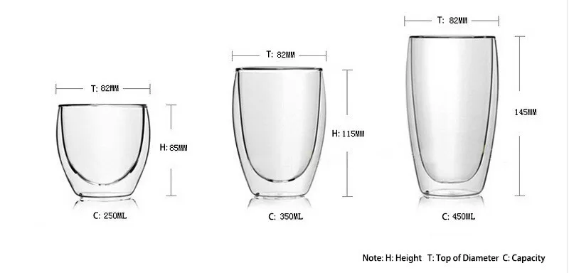 450 мл двухслойная чашка из боросиликатного стекла/кофейная чашка-набор из 2