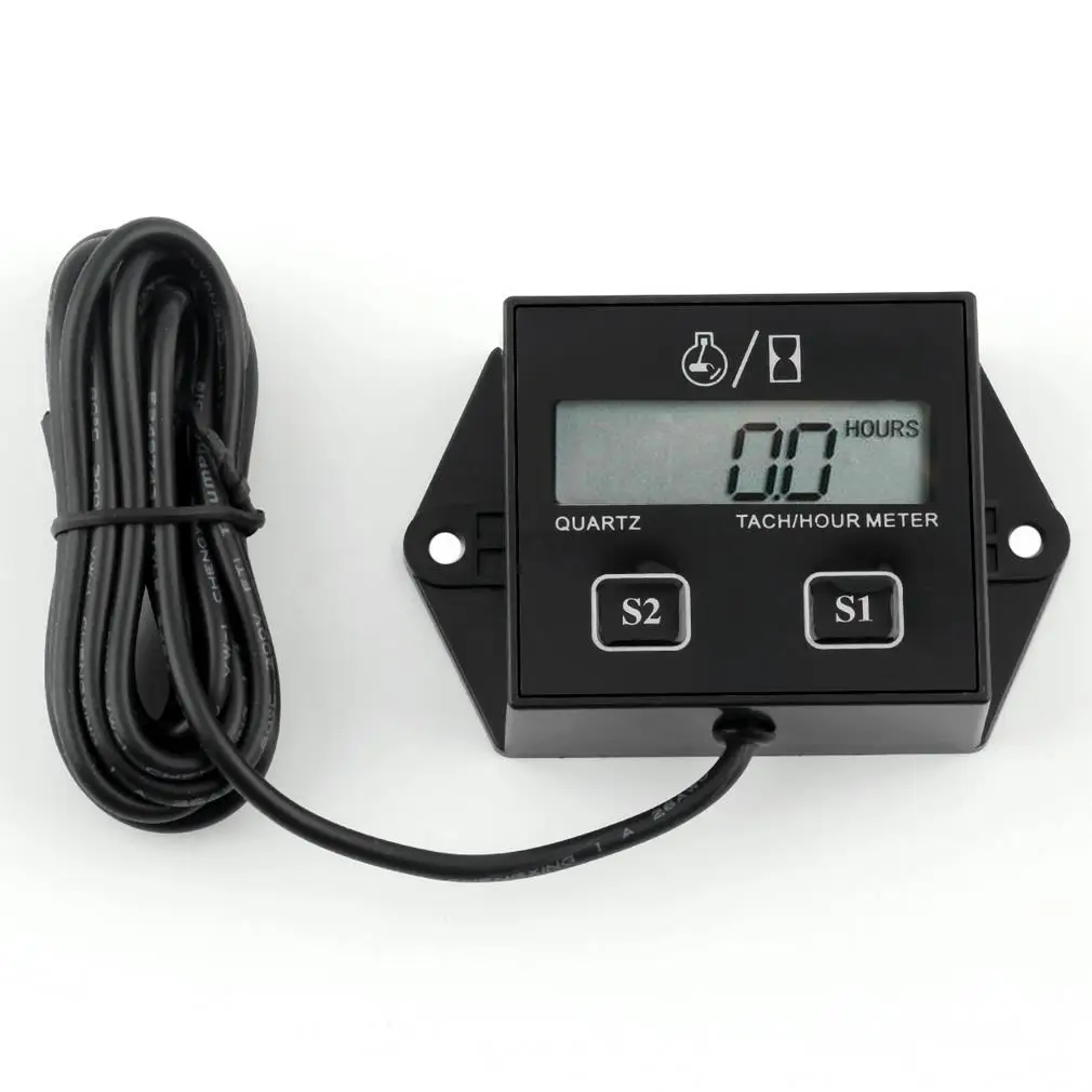 

Newest Car Digital Engine Tach Tachometer Hour Meter with Wire Inductive for Motorcycle Car Motor Stroke Engine Drop Shipping
