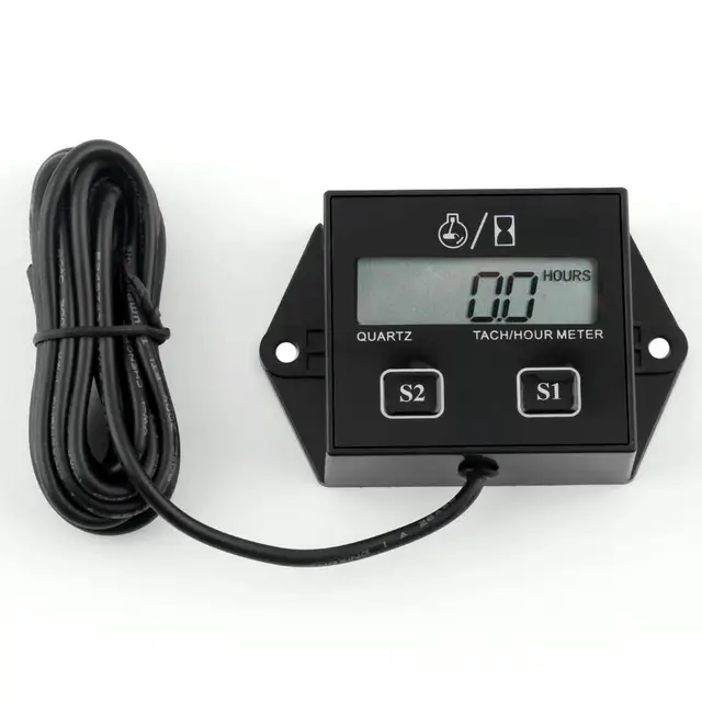 Newest Car Digital Engine Tach Tachometer Hour Meter With
