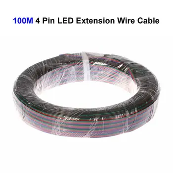 

6roll 100M 22AWG 4 Pin LED Extension Connector Wire Cord For SMD 3528 5050 RGB LED Strip Light Connector Cable