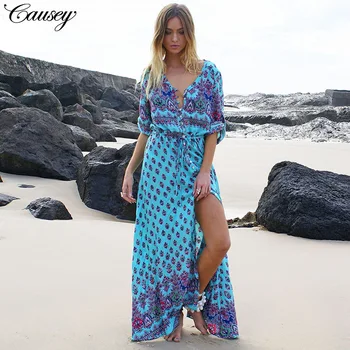 

Summer New Pattern Printing Dress Suit-dress Sandy Beach Longuette
