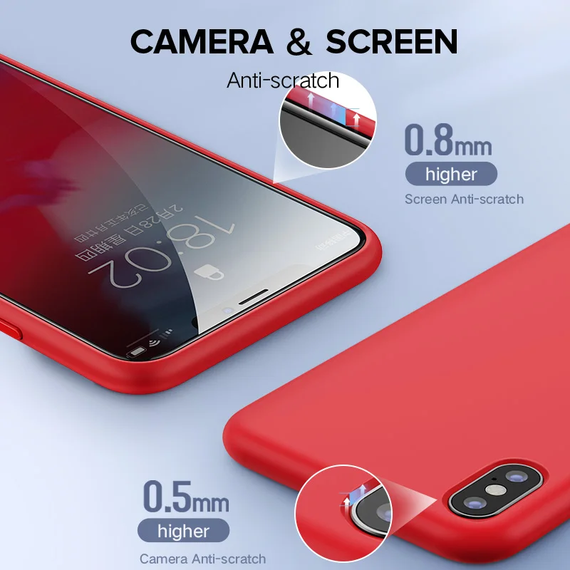 Ugreen Case For iPhone X XS XR Case Black Blue Silicone Red For Apple 1:1 Original iPhone X XS Case