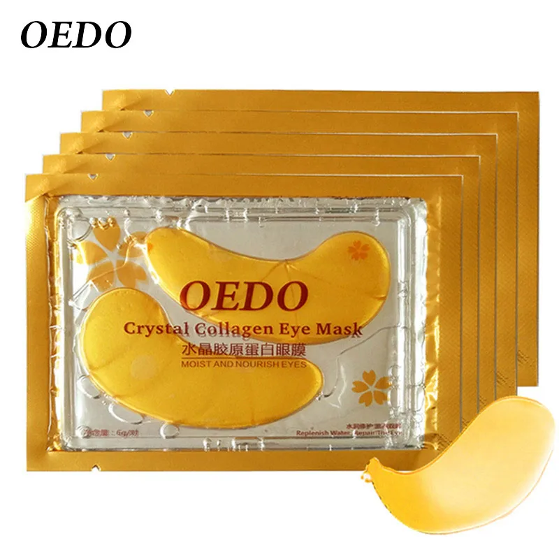 

OEDO 10/20 pcs Eye Care Mask Whitening Care Crystal Skin Gold Collagen Eye Patches Circle Dark eye treatment Care Effect JLRS018